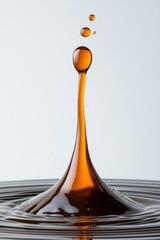 Poster - Liquid Dynamics Unveiled High-Speed Amber Chocolate Splash - Culinary Art, Food Science and Premium Visual Storytelling in 8K Macro Detail