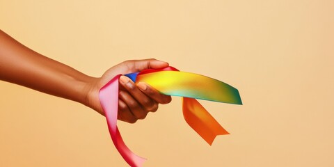 Poster - Inclusive Unity Branding Vibrant Diversity Ribbon Showcasing Social Empowerment, Multicultural Solidarity, and Compassionate Design for Modern Marketing Narratives
