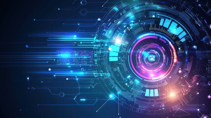 Abstract Technological Digital Innovation Futuristic Network