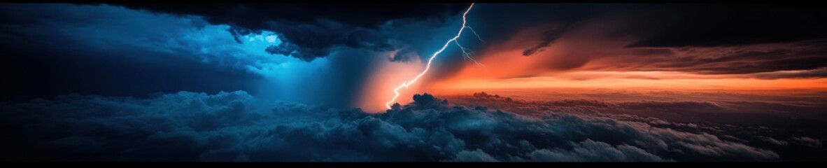 Aufkleber - Atmospheric Dynamic Energy High-Resolution Lightning Storm Visualization for Climate Tech, Meteorological AI Forecasting and Immersive Weather Analytics