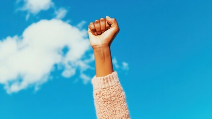 Poster - Empowered Activism Gen Z Social Justice Narrative with Raised Fist - Inclusive Community Engagement and Transformative Youth Solidarity Movement