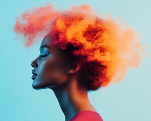 Fototapete - Neural Creativity Unleashed Vibrant Mindscape Visualization Exploring Cognitive Potential and Digital Neurotechnology for Innovative Professional Empowerment