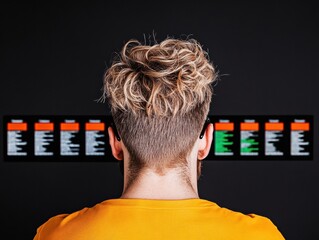 Fototapete - Immersive Tech Minimalism Next-Gen Professional Analyzes Dynamic Data Visualization with Neural-Inspired Cyberpunk Aesthetic for Cutting-Edge Operational Intelligence