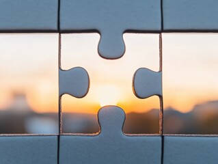Leinwandbilder - Transformative Problem-Solving Innovative Glass Puzzle Reveals Future-Ready Strategic Vision with Minimalist Tech Aesthetic and Breakthrough Connectivity Insights
