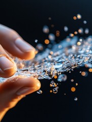 Aufkleber - Fluid Dynamics Unleashed Cutting-Edge Macro Water Interaction Visualizing Quantum-Inspired Digital Transformation and Sensory Innovation