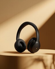 Poster - Minimalist Next-Gen Audio Innovation Ultra-Sleek Wireless Headphones Redefining Professional Remote Work and Digital Learning Environments