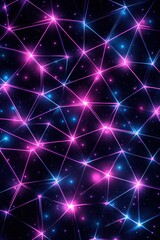 Wall Mural - abstract glowing network; cosmic background; digital art; website design