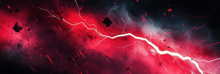 Aufkleber - Vivid portrayal of chaotic energy with red and black splashes depicting anger and tension Generative AI
