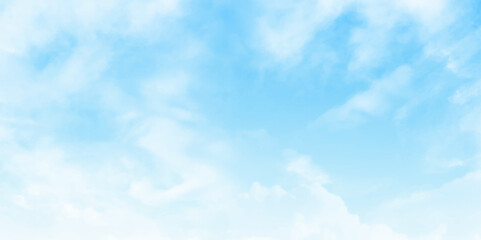 Aufkleber - Vibrant Blue Sky with White Clouds in a Beautiful Summer Day photo. Vector illustration.