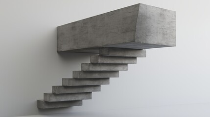 Aufkleber - A floating staircase leading to nowhere against a gray background