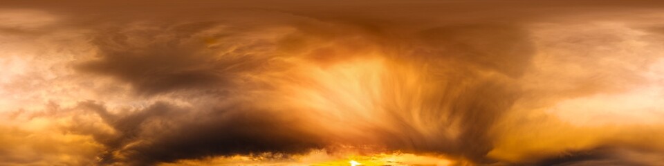 Wall Mural - dark moody rain clouds in dramatic overcast sky. seamless 360 hdr spherical panorama. full zenith or