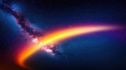 Wall Mural - Aurora borealis northern lights concept. Vibrant cosmic scene showcasing a luminous arc across a starry night sky.
