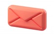 © imagemir - A vibrant coral-colored 3D mail envelope icon against a white backdrop.