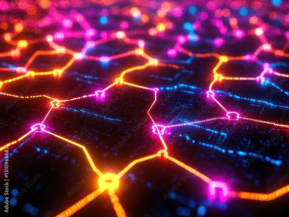 Global network connection, digital nodes glowing, abstract background, tech concept