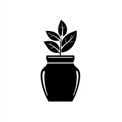 Poster - Elegant herbal branding featuring a minimalist spice jar logo with black and white design elements perfect for modern kitchens and culinary arts