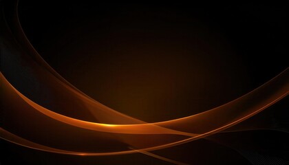 Aufkleber - elegant flowing orange light wave on black background, abstract digital artwork for modern graphic design and wallpaper

