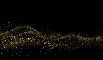 Wall Mural - abstract shiny gold glitter design element. for new year, merry christmas greeting card design
