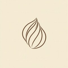 Poster - Minimalist design featuring an abstract line art representation of an almond and walnut, showcasing modern simplicity and elegance in nut illustration