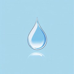 Poster - Minimalist water drop logo design featuring a clear reflection in cool blue tones for modern branding aesthetics