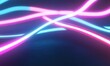 © Yopi - Abstract Pink and Blue Neon Light Trails on Dark Background