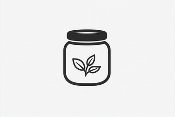 Aufkleber - Elegant minimalist spice jar logo design featuring simple black and white elements for herbal branding and display