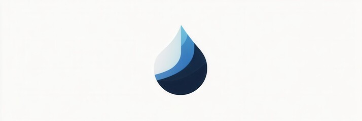 Aufkleber - Minimalist water drop logo showcasing clean branding with cool blue tones and clear reflection appealing to modern design aesthetics