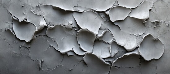 Poster - Textured gray wall surface with a gritty, cement-like appearance featuring peeling patches and distinct rough areas across the background.