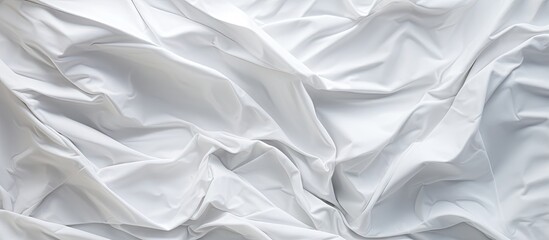 Fototapete - Textured white crumpled paper background featuring soft folds and shadows ideal for copy space and graphic design projects