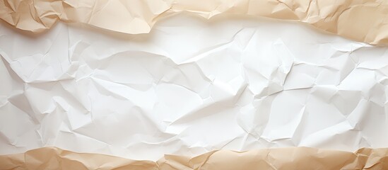 Aufkleber - Wrinkled textured paper background in beige and white tones with ample copy space for packaging design and gift wrapping elements.