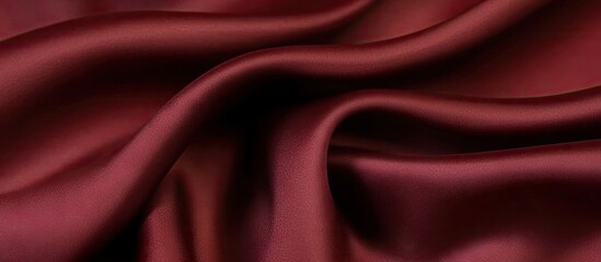 Aufkleber - Rich burgundy silk fabric draped elegantly with smooth, flowing creases and a lustrous sheen showcasing luxury and sophistication.