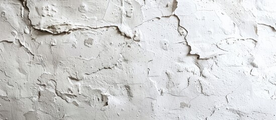 Fototapete - Rough textured white wall with cracks and imperfections fills the frame creating an unfinished look ideal for copy space applications