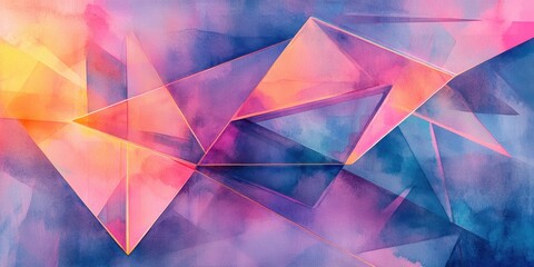 Wall Mural - abstract geometric symphony: an artistic composition of overlapping, translucent geometric shapes, a
