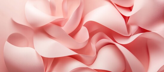 Leinwandbilder - Soft pink silk fabric elegantly draped with flowing folds and gentle curves creating a dreamy texture background.