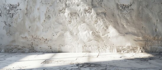 Aufkleber - Rough textured white wall with a weathered finish and soft shadows creates an ideal copy space for artistic and modern design projects