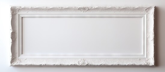 Leinwandbilder - Empty rectangular white picture frame against a simple white wall providing ample copy space for text or imagery centered in the frame