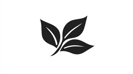 Three leaves, nature, symbol, eco, design, white background, website icon