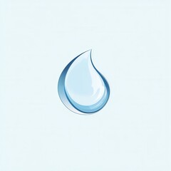 Leinwandbilder - Minimalist water drop logo design featuring clear reflection and cool blue tones for clean branding aesthetic