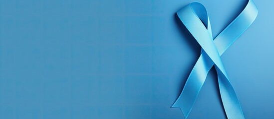 Aufkleber - Blue background with a soft gradient featuring a prominent light blue ribbon on the right side, providing ample copy space for text or graphics.