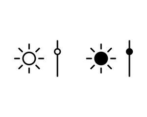 Wall Mural - brightness and contrast level adjustment icons. screen brightness and contrast level settings icon. 