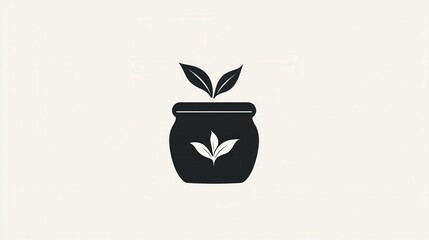 Poster - Elegant minimalist spice jar logo design featuring simple black and white colors with herbal branding suitable for various applications