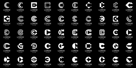 Wall Mural - logos collection with letter c. geometric abstract logos. icon design