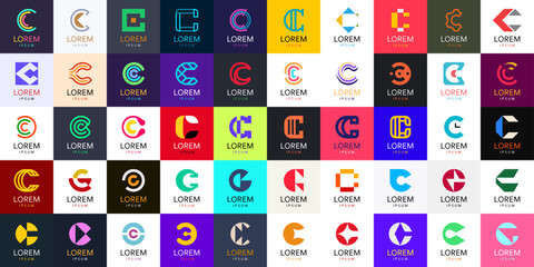 Wall Mural - logos collection with letter c. geometric abstract logos. icon design