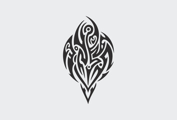 Vector tribal tattoo. Silhouette illustration. Isolated abstract element
