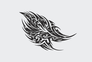 Vector tribal tattoo. Silhouette illustration. Isolated abstract element