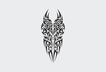 Vector tribal tattoo. Silhouette illustration. Isolated abstract element