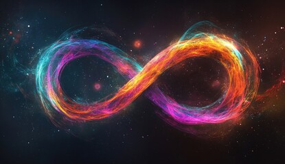 Wall Mural - Infinity symbol, glowing, cosmic space