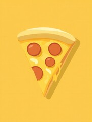 Aufkleber - Playful minimalist pizza slice logo featuring warm yellow orange cheese and a flat design for modern branding or culinary projects