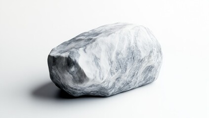 Fototapete - Grey marble rock on white background