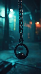 Wall Mural - a close-up shot of a chain with a light shining in the background, ideal for use in jewelry or myste