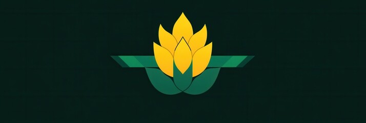 Fototapete - Pineapple minimalist logo featuring geometric shapes and bright tropical colors for modern design